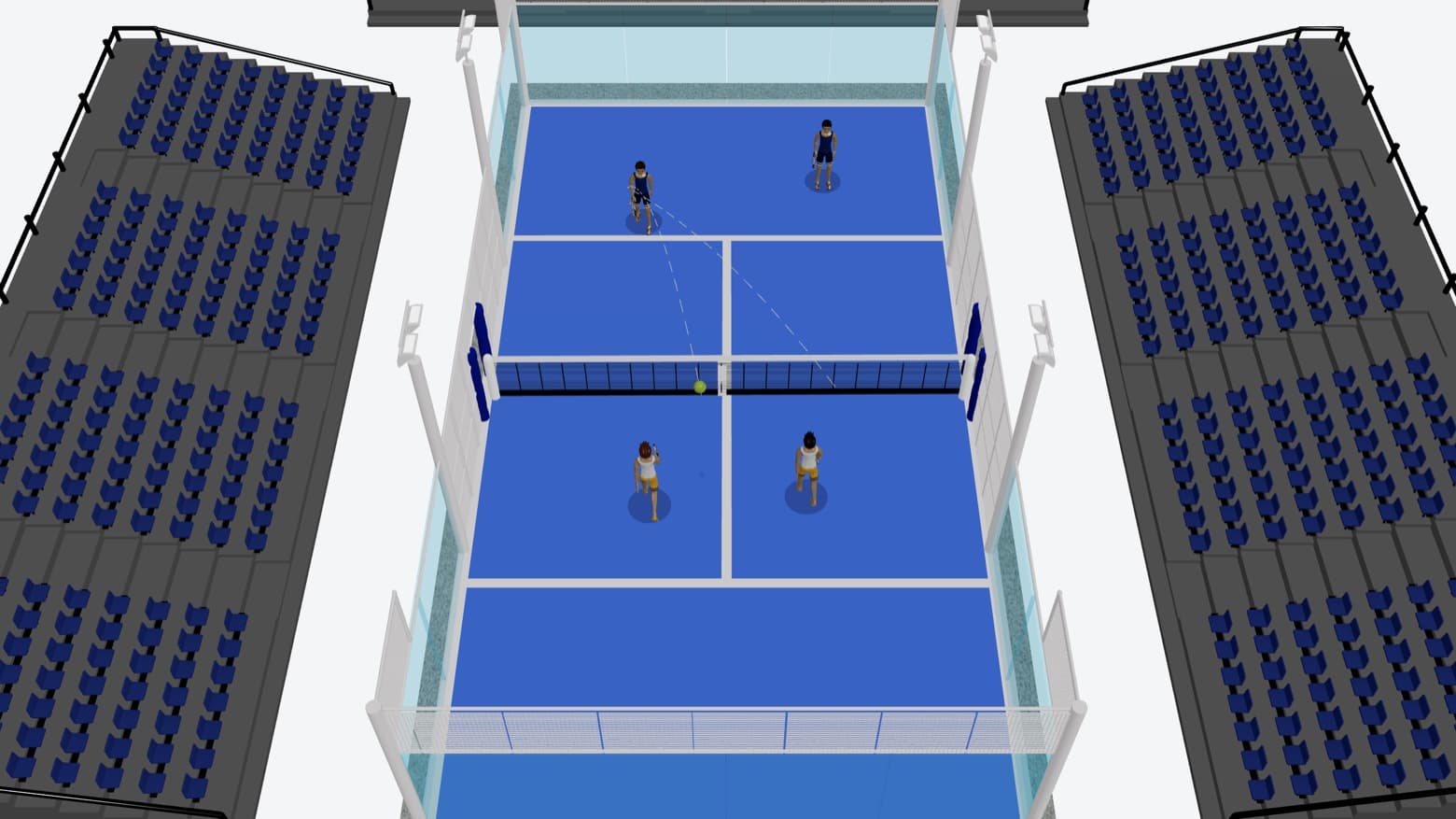 A full 3D court, not a diagram
